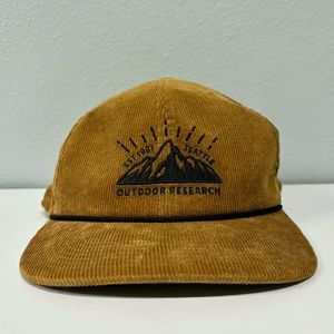Outdoor Research Seattle Trucker Hat! Camel Corduroy W/ Faux Leather Back Strap